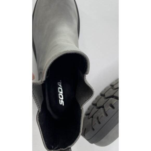 Soda Pilot Lug Sole‎ Low Heel Chelsea Fashion Ankle Booties Size 9 EUC - Picture 11 of 11